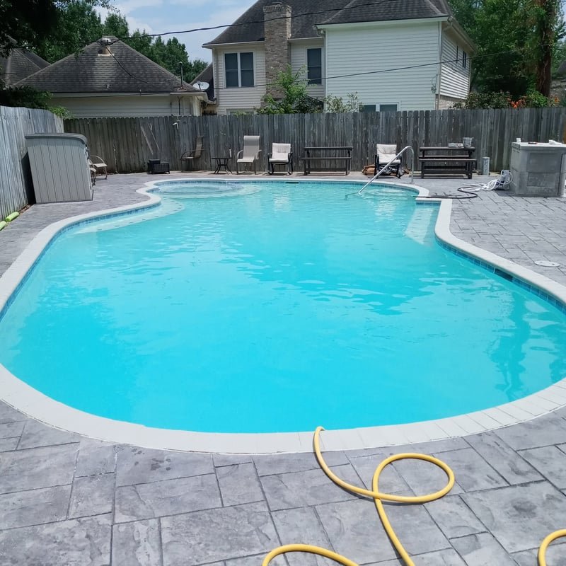 Completed pool remodel project in Houston