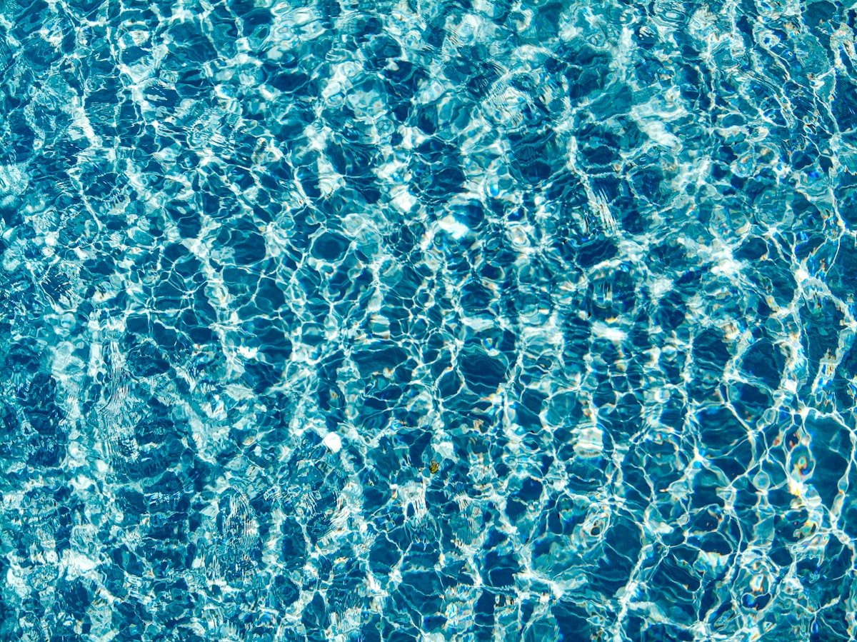 Aerial view of a clean residential swimming pool